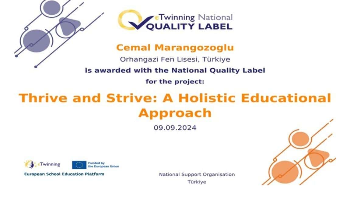 OKULUMUZ eTwinning QUALITY LABEL - ULUSAL KALİTE ETİKETİ ALMAYA HAK KAZANDI